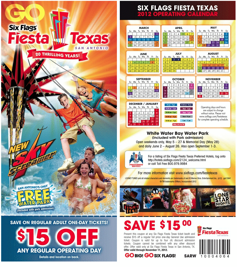 Six Flags: $15 off Tickets Printable Coupon
