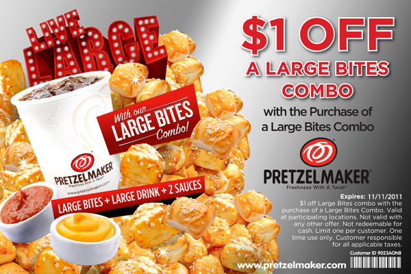 PretzelMaker: $1 off Large Bites Printable Coupon