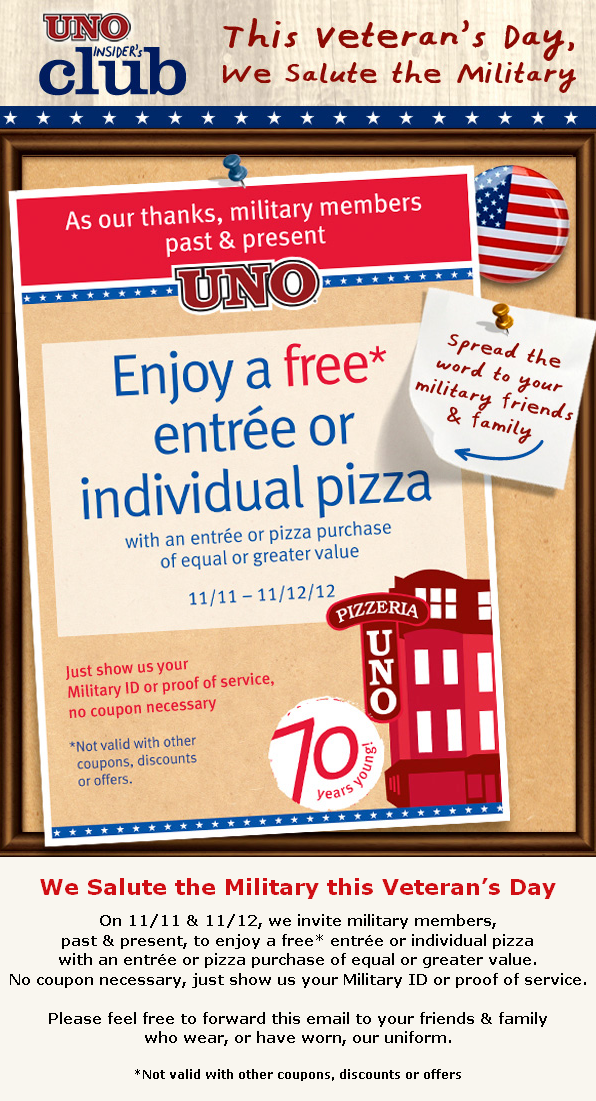 Uno Chicago Promo Coupon Codes and Printable Coupons
