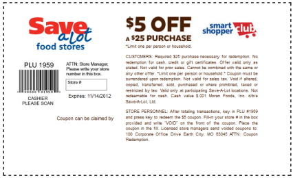 Save-A-Lot: $5 off $25 Printable Coupon