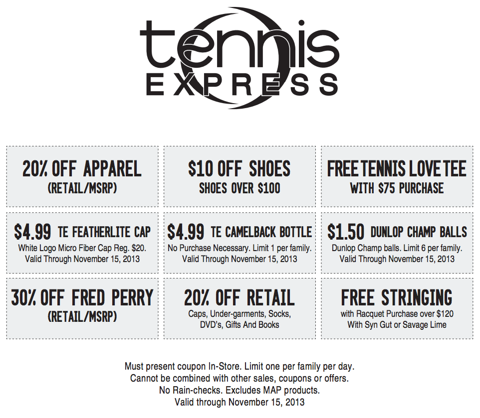 Tennis Express: 9 Printable Coupons