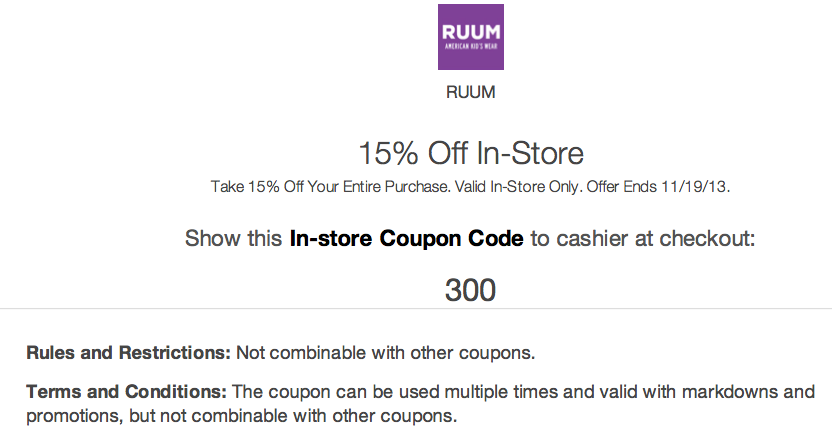 RUUM Promo Coupon Codes and Printable Coupons