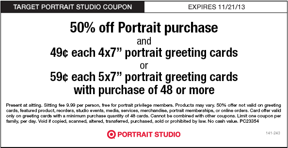 Target: 50% off Portrait Printable Coupon