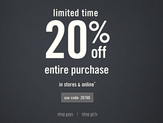 Abercrombie Kids: 20% off Printable Coupon