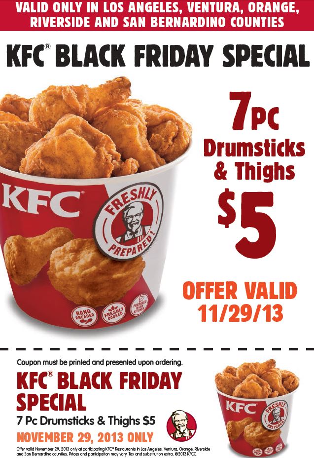 KFC: $5 Bucket Printable Coupon