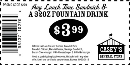 Caseys General Store: $3.99 Fountain Drink Printable Coupon