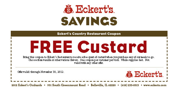 Eckert's: Free Custard Printable Coupon