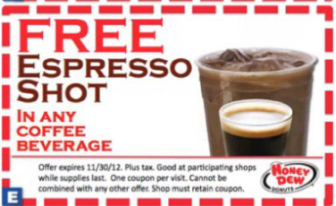 Honey Dew Donuts: Free Espresso Shot Printable Coupon