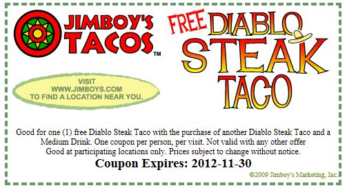 Jimboys Tacos Promo Coupon Codes and Printable Coupons