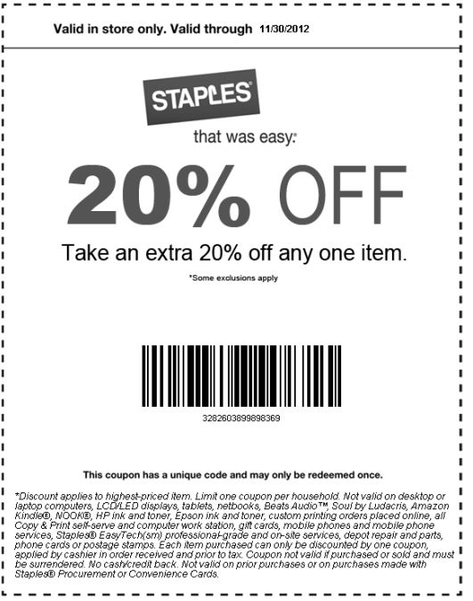 Free Printable Coupons For Staples