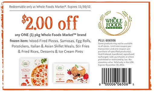 Whole Foods Market: $2 off Frozen Item Printable Coupon