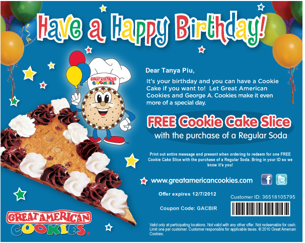 Great American Cookies: Free Cookie Slice Printable Coupon