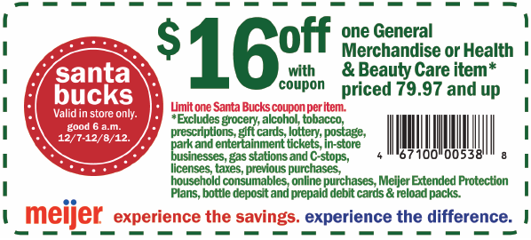 Meijer: $16 off Printable Coupon
