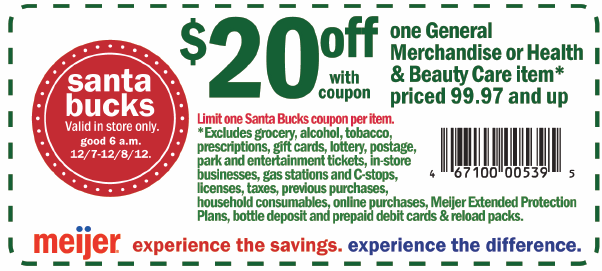 Meijer: $20 off Printable Coupon