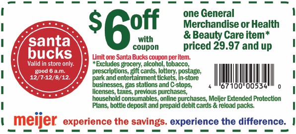 Meijer: $6 off Printable Coupon