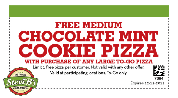 Stevi B's: Free Cookie Pizza Printable Coupon