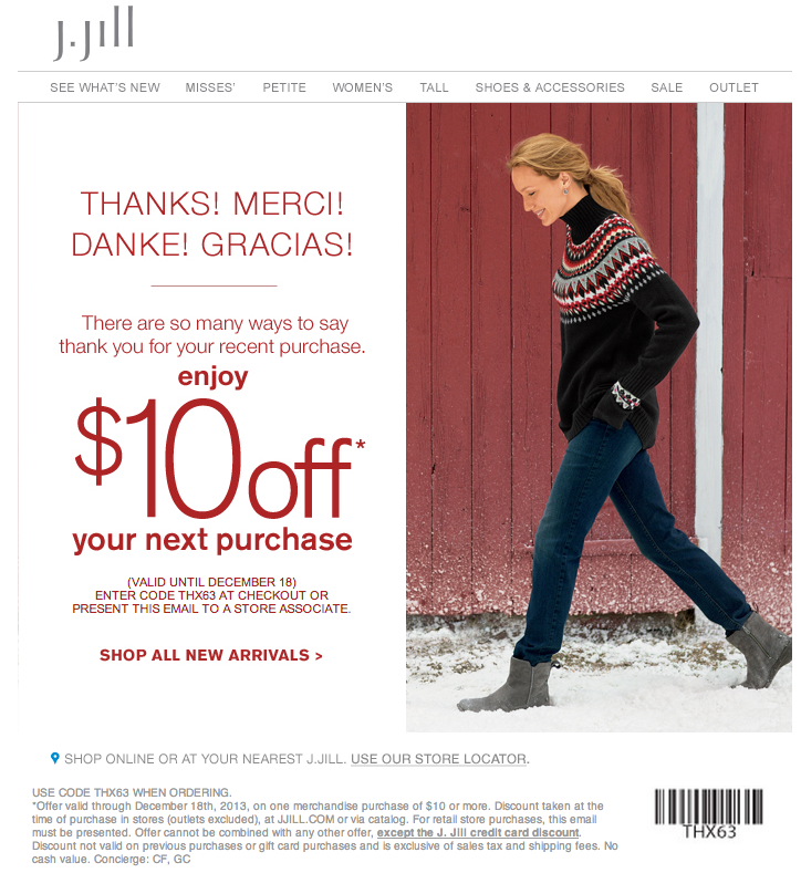 J. Jill: $10 off Printable Coupon