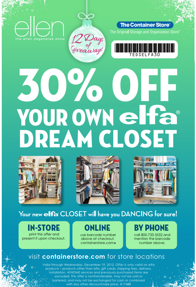The Container Store: 30% off Printable Coupon