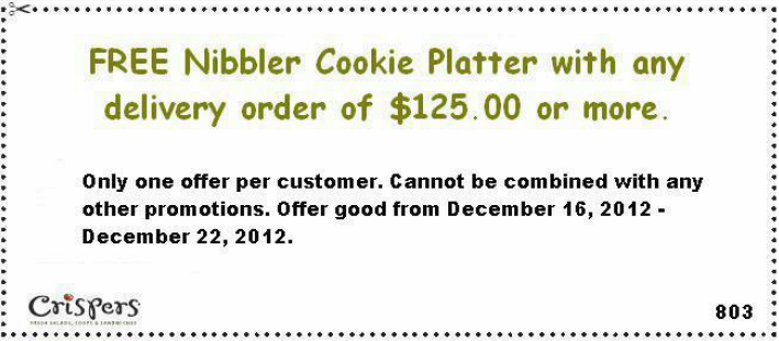 Crispers: Free Cookie Platter Printable Coupon