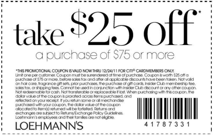 Loehmanns Promo Coupon Codes and Printable Coupons
