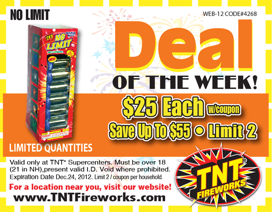 TNT Fireworks: Deal of The Week Printable Coupon