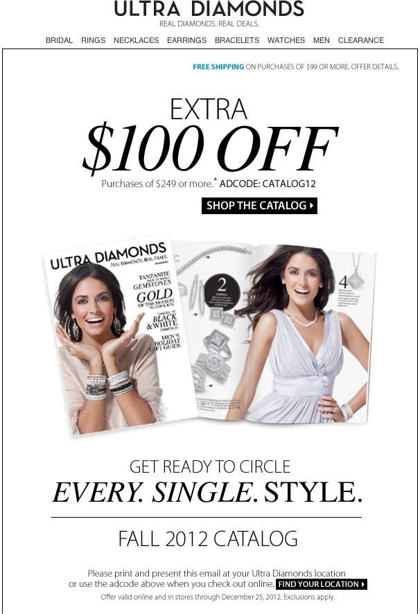 Ultra Diamonds: $100 off Printable Coupon