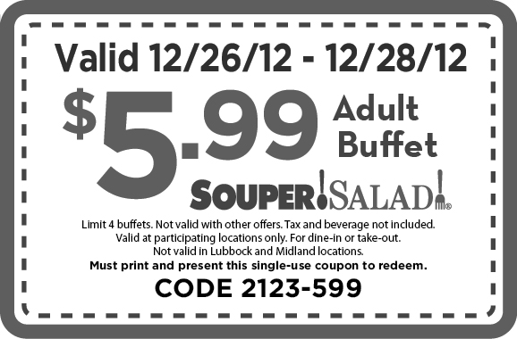 SouperSalad: $5.99 Buffet Printable Coupon