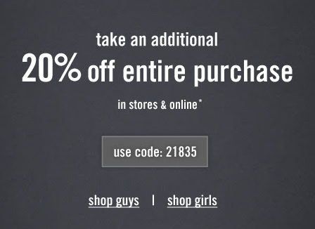 Abercrombie Kids: 20% off Printable Coupon