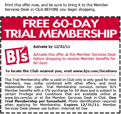 BJs: Free 60 Day Trial Membership Coupon