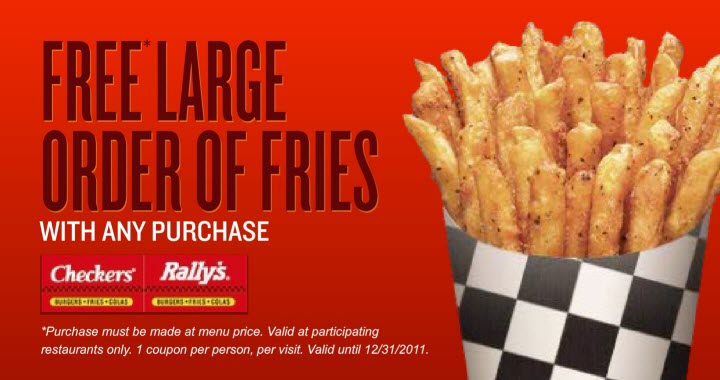 Checkers: Free Large Fries Printable Coupon