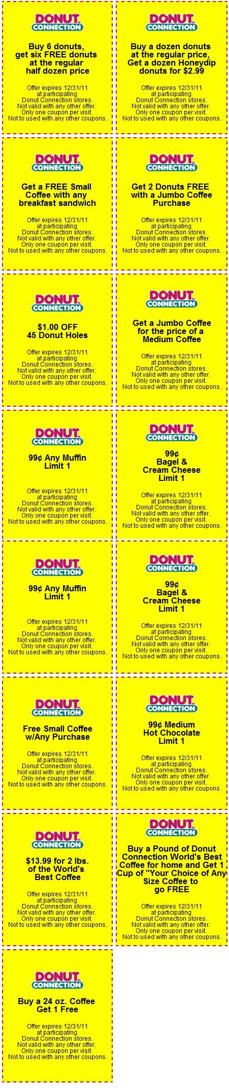Donut Connection: 13 Printable Coupons