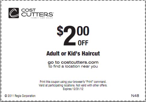 Cost Cutters: $2 off Printable Coupon