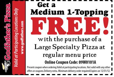 Godfather's Pizza: Free Pizza Printable Coupon