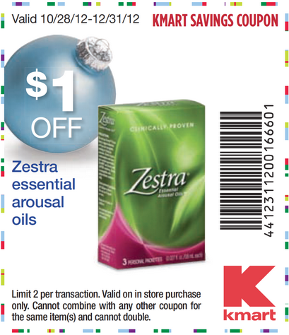 Kmart: $1 off Zestra Printable Coupon