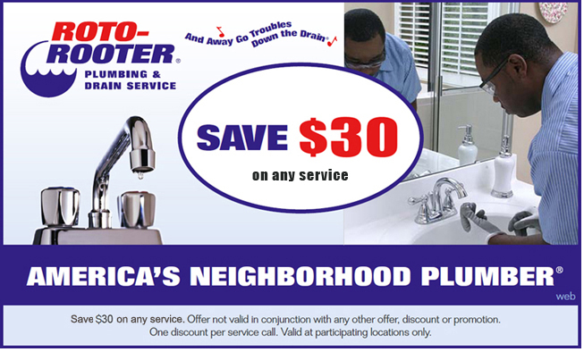 Roto Rooter: $30 off Printable Coupon