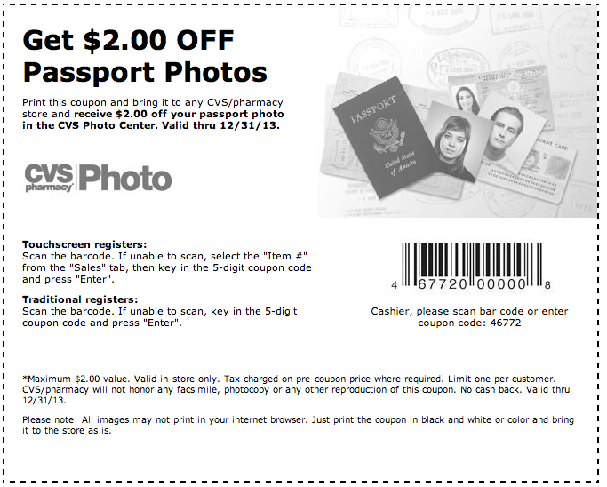CVS Pharmacy: $2 off Passport Photos Printable Coupon