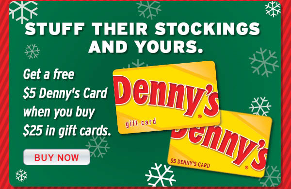 Dennys: $5 Free Gift Card Printable Coupon