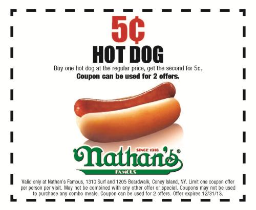 Nathan's Famous Promo Coupon Codes and Printable Coupons