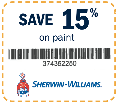 Sherwin Williams: 15% off Paint Printable Coupon