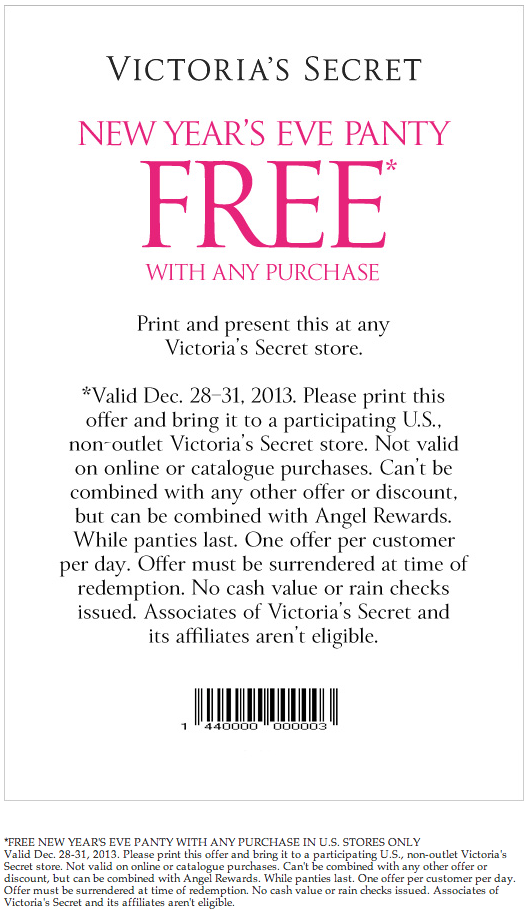 Victoria's Secret: Free Panty Printable Coupon