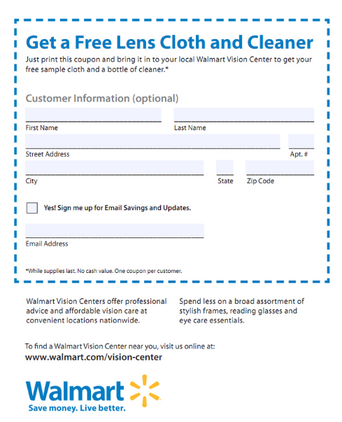Wal-Mart.com: Free Lens Cloth & Cleaner Printable Coupon