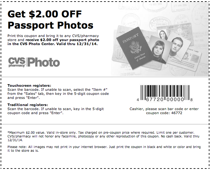 CVS Pharmacy: $2 off Passport Photos Printable Coupon