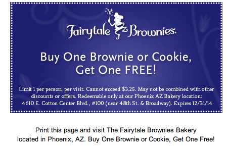 Fairytale Brownies Promo Coupon Codes and Printable Coupons