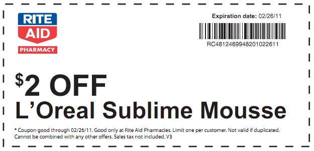 Rite Aid: $2 off L'Oreal Sublime Mousse Coupon