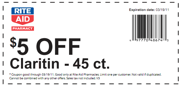 Rite Aid: $5 off Claritin Printable Coupon