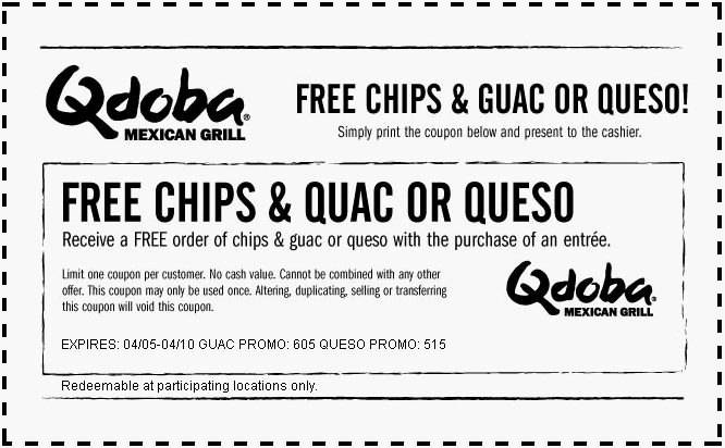 Qdoba: Free Chips & Quac Printable Coupon