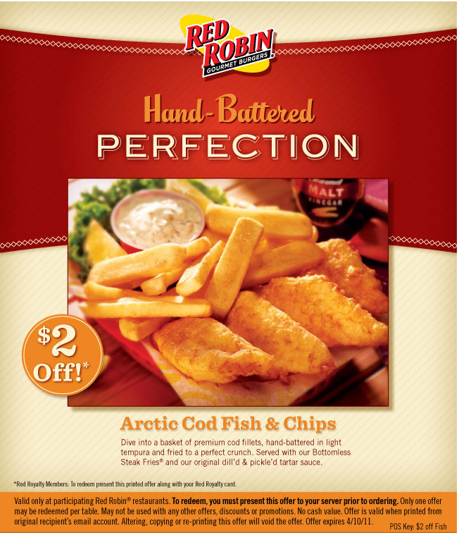 Red Robin: $2 off Fish & Chips Printable Coupon