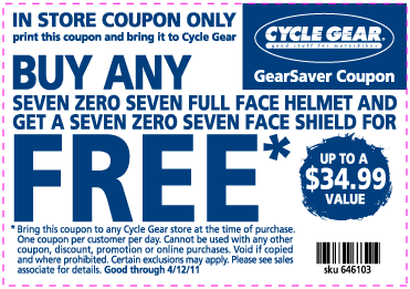 Cycle Gear: Free Face Shield Printable Coupon