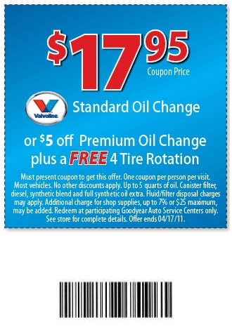 Valvoline Promo Coupon Codes and Printable Coupons