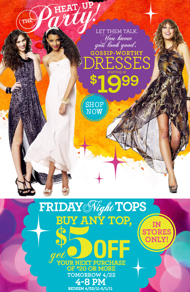 Charlotte Russe: $5 off $20 Printable Coupon